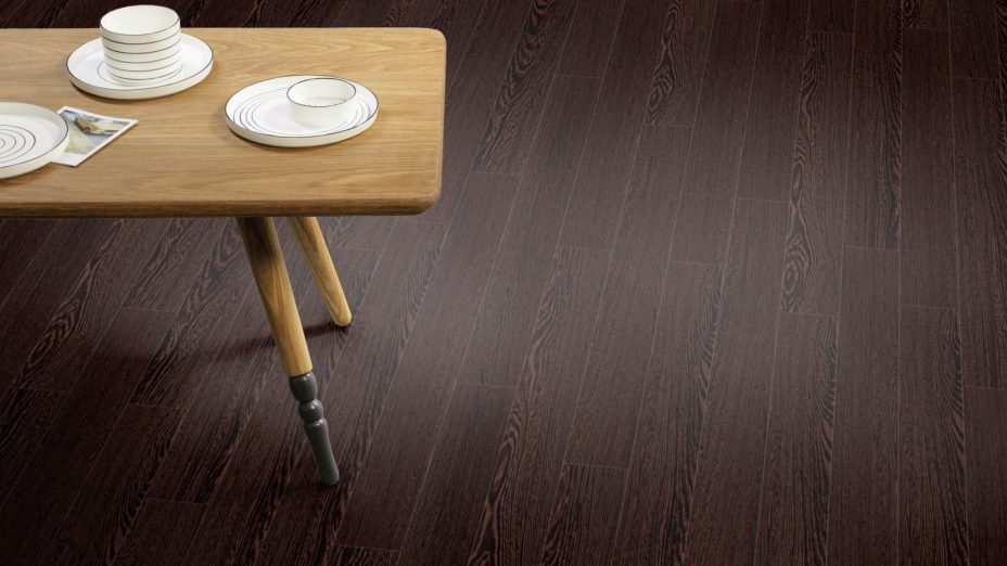 The Stripwood design of Wenge Wood luxury vinyl tile by Amtico
