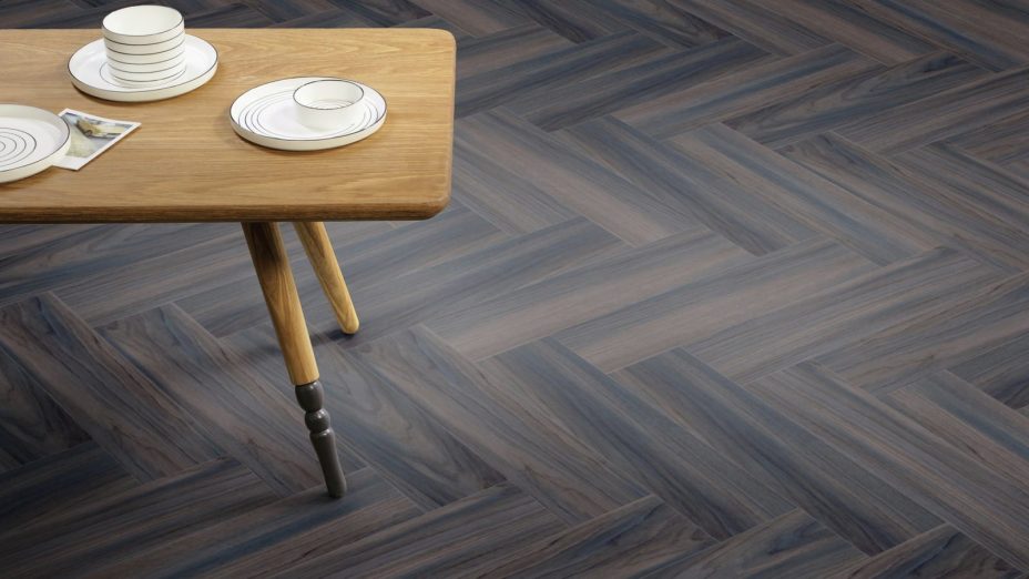 The Parquet Large design of Ink Wash Wood luxury vinyl tile by Amtico
