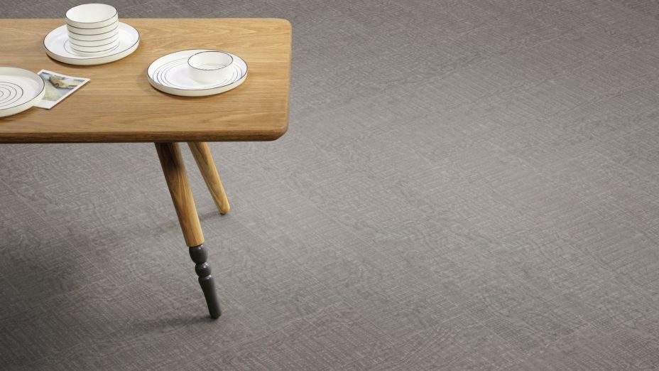 The Herringbone Plank design of Cirrus Shadow luxury vinyl tile by Amtico