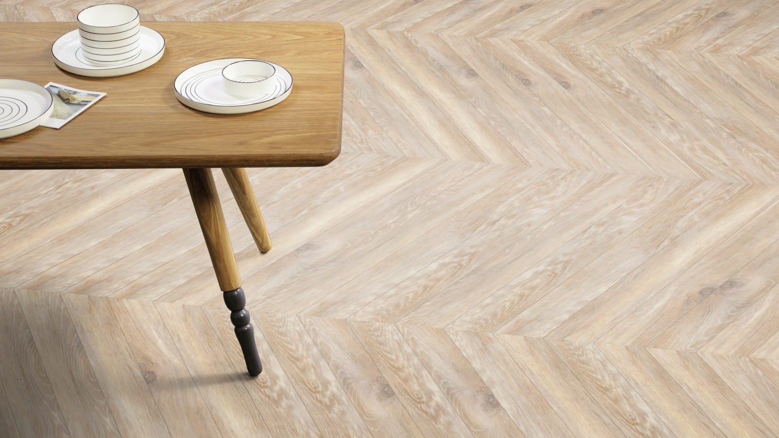The Ribbon Pleat design of Lime Washed Wood luxury vinyl tile by Amtico