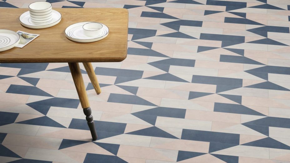 The Aspekt Mini design of Stucco Flax luxury vinyl tile by Amtico