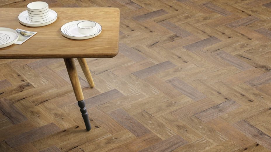 The Parquet Small 3 design of Worn Oak luxury vinyl tile by Amtico