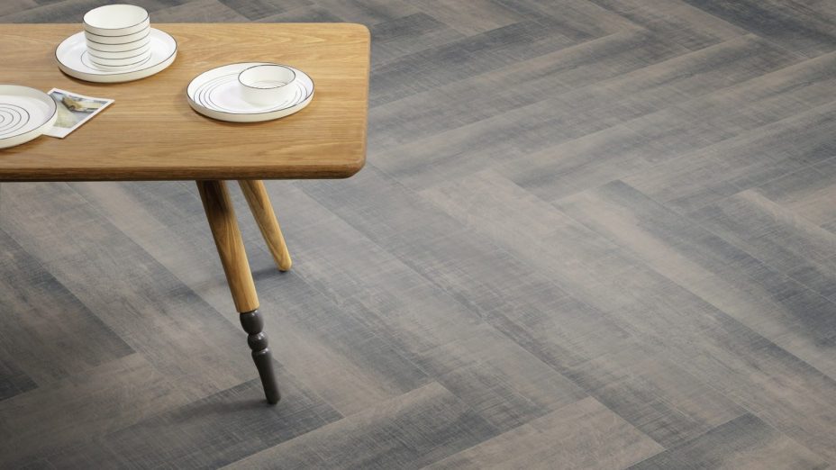The Herringbone Plank design of Lock Oak luxury vinyl tile by Amtico