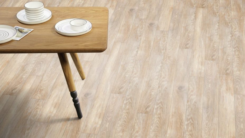 The Stripwood design of Lime Washed Wood luxury vinyl tile by Amtico