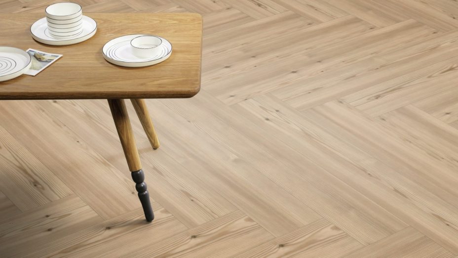 The Herringbone Plank design of Oiled Pine luxury vinyl tile by Amtico