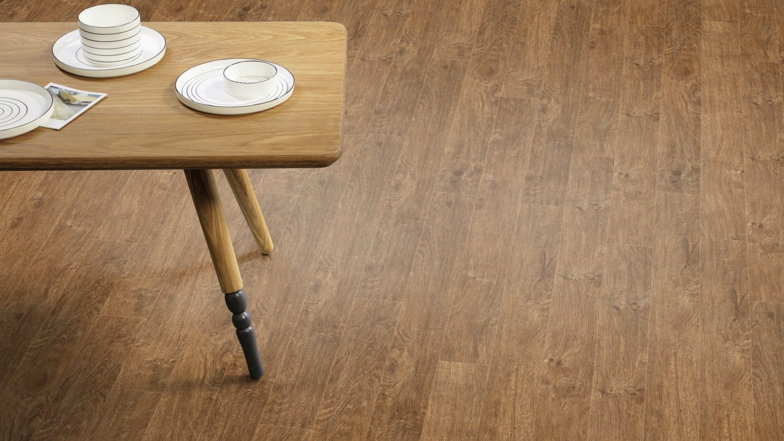 The Stripwood design of Varnished Oak luxury vinyl tile by Amtico