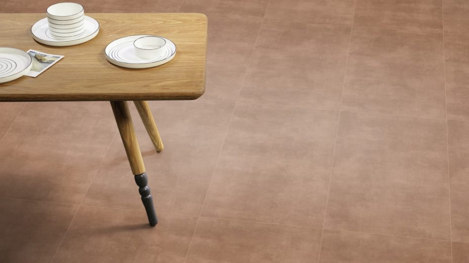 The Uniform Block design of Stucco Clay luxury vinyl tile by Amtico