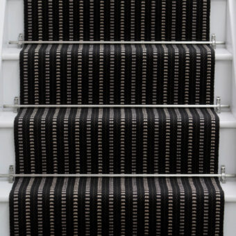 Malton Black stair runner by Roger Oates