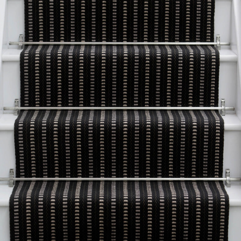 Malton Black stair runner by Roger Oates