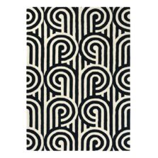 Turnabouts Black 39205 rug by Florence Broadhurst