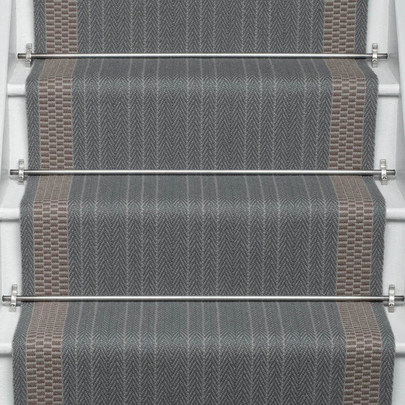 Hanbury French Grey stair runner by Roger Oates