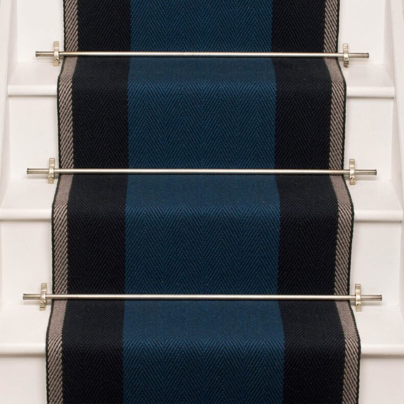 Franklin Indigo stair runner by Roger Oates