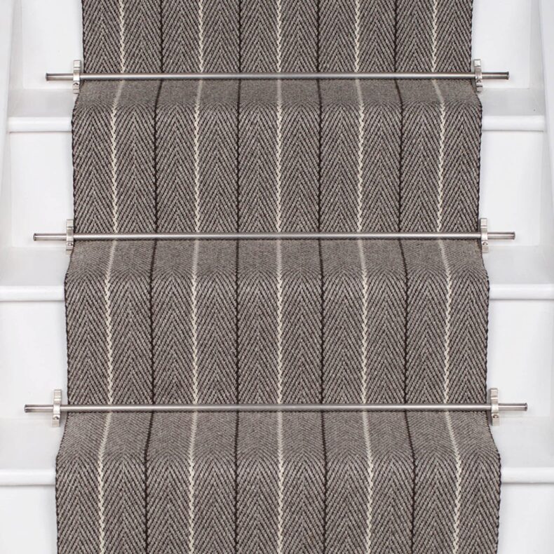 Shetland Collection, Dart Ground Light Grey stair runner by Roger Oates