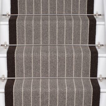 Shetland Collection, Dart Light Grey stair runner by Roger Oates