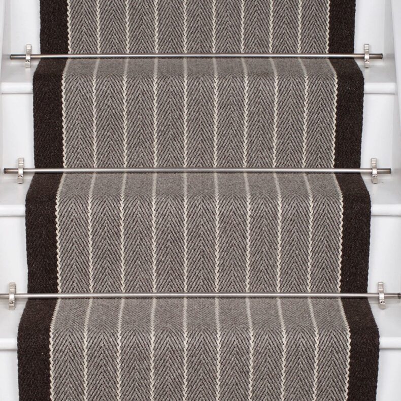 Shetland Collection, Dart Light Grey stair runner by Roger Oates