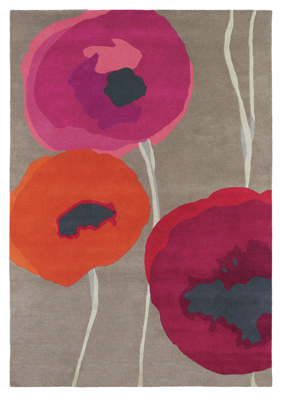 Poppies Red Orange 45700 rug by Sanderson