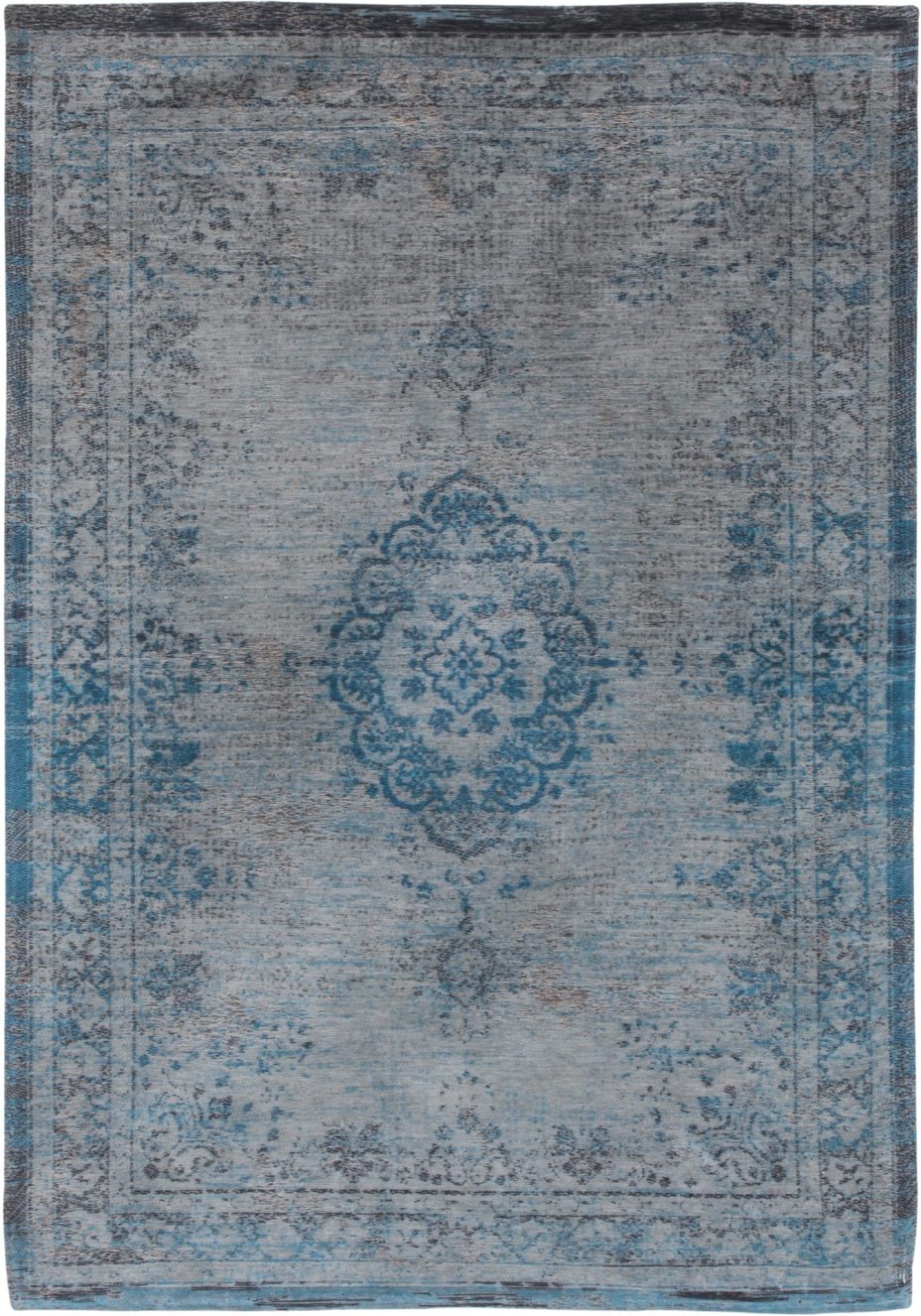 Fading World Collection Medallion Grey Turquoise 8255 rug by Louis De Poortere