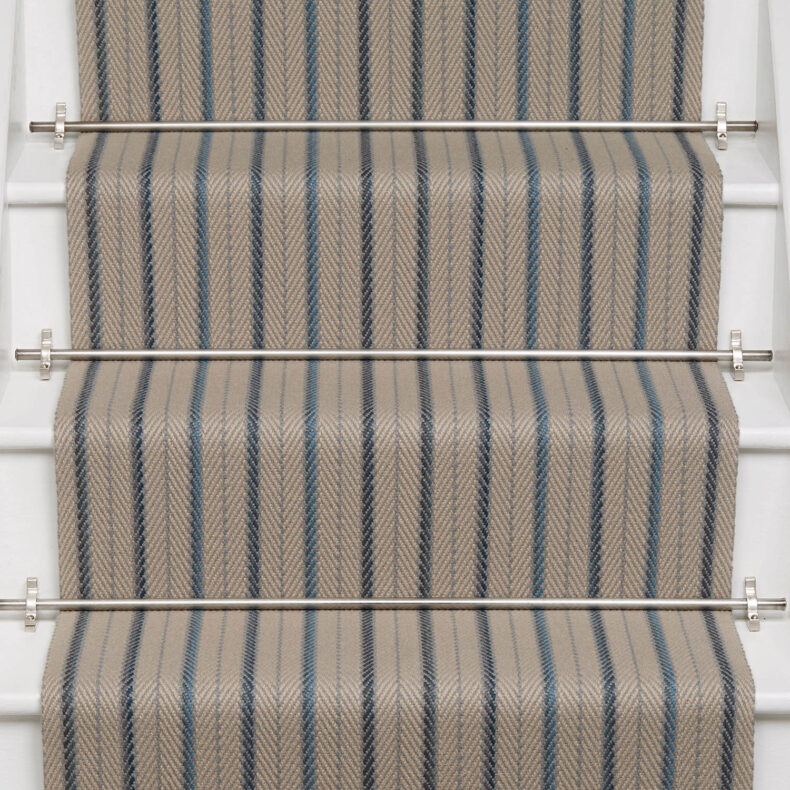 Fairfax Prussian stair runner by Roger Oates