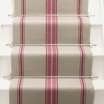 Cluny Raspberry stair runner by Roger Oates