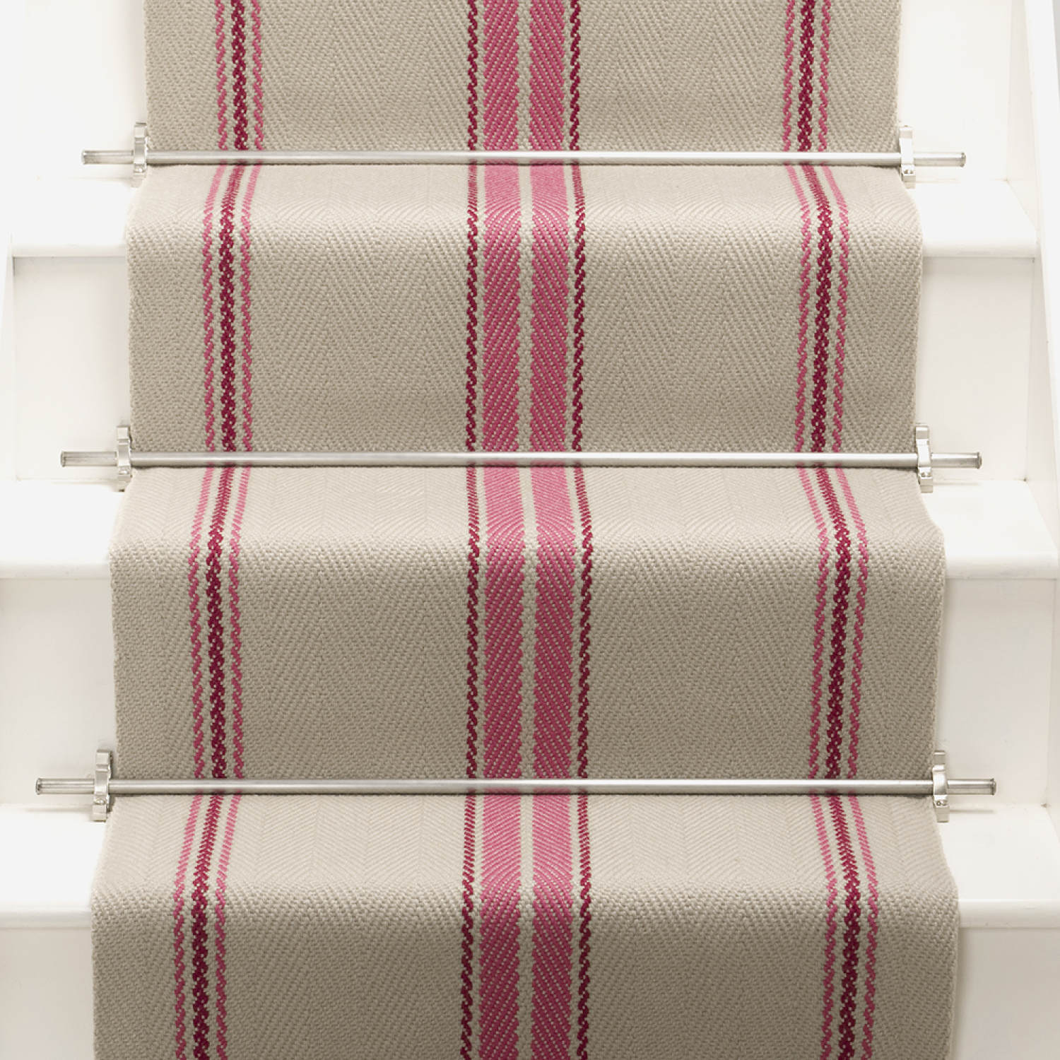 Cluny Raspberry stair runner by Roger Oates
