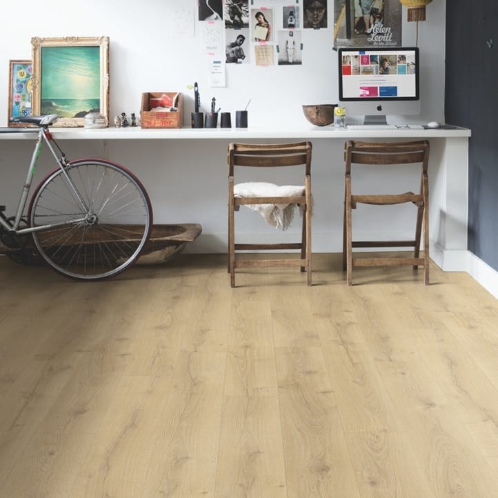 View of Victorian Oak Natural BACL40156 luxury vinyl tile by Quick-Step Livyn