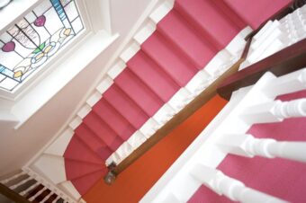 New Hadley Bright Rose stair runner by Roger Oates