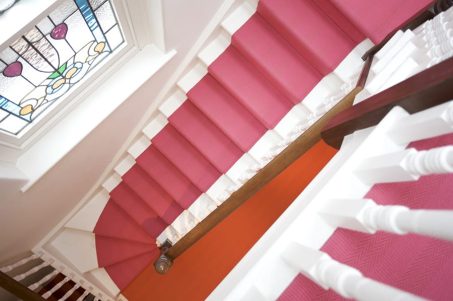 New Hadley Bright Rose stair runner by Roger Oates