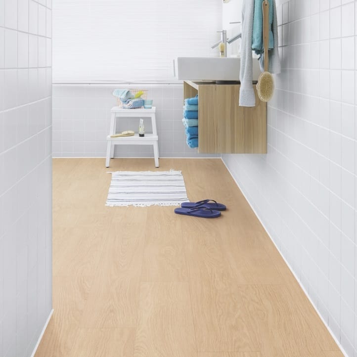 View of Select Oak Light BACP40032 luxury vinyl tile by Quick-Step Livyn
