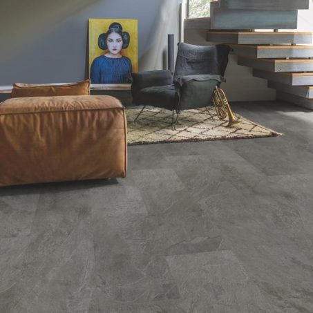 View of Grey Slate AMGP40034 luxury vinyl tile by Quick-Step Livyn