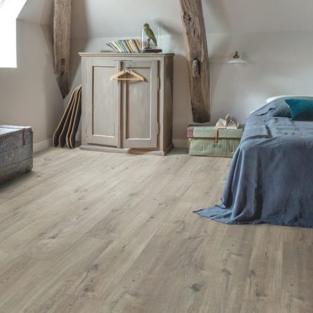 View of Cotton Oak Grey PUCP40106 luxury vinyl tile by Quick-Step Livyn