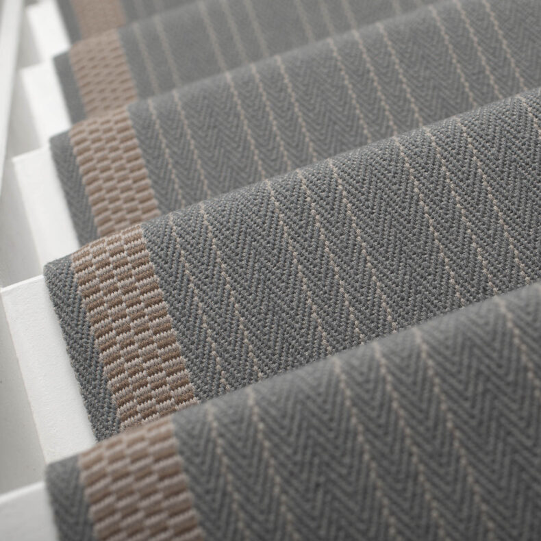 Hanbury French Grey stair runner by Roger Oates