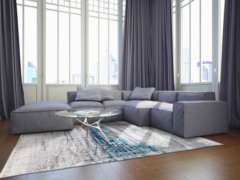 Mad Men Collection Griff Bronx Azurite 8421 rug by Louis De Poortere