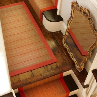 Dart Ground Persimmon stair runner by Roger Oates
