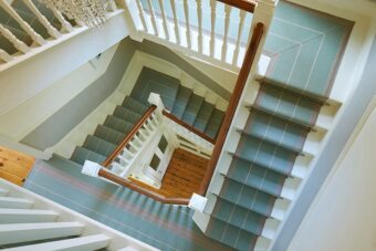Swanson Celadon stair runner by Roger Oates