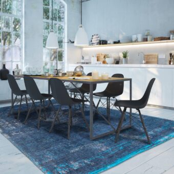 Fading World Collection Medallion Blue Night 8254 rug by Louis De Poortere
