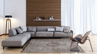 Fading World Collection Medallion Grey Ebony 8257 rug by Louis De Poortere