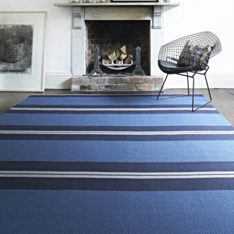 Franklin Indigo stair runner by Roger Oates