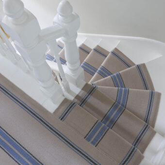 Cluny Denim stair runner by Roger Oates