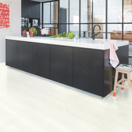 View of White Planks IMU1859 laminate tile by Quick-Step