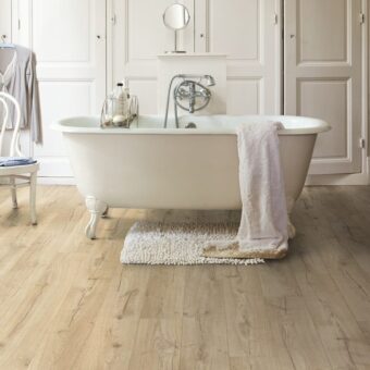 View of Classic Oak Beige IMU1847 laminate tile by Quick-Step