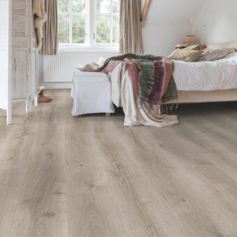 View of Desert Oak Brushed Grey MJ3552 laminate tile by Quick-Step