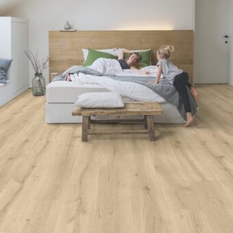 View of Desert Oak Light Natural MJ3550 laminate tile by Quick-Step