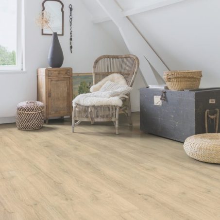 View of Woodland Oak Beige MJ3545 laminate tile by Quick-Step