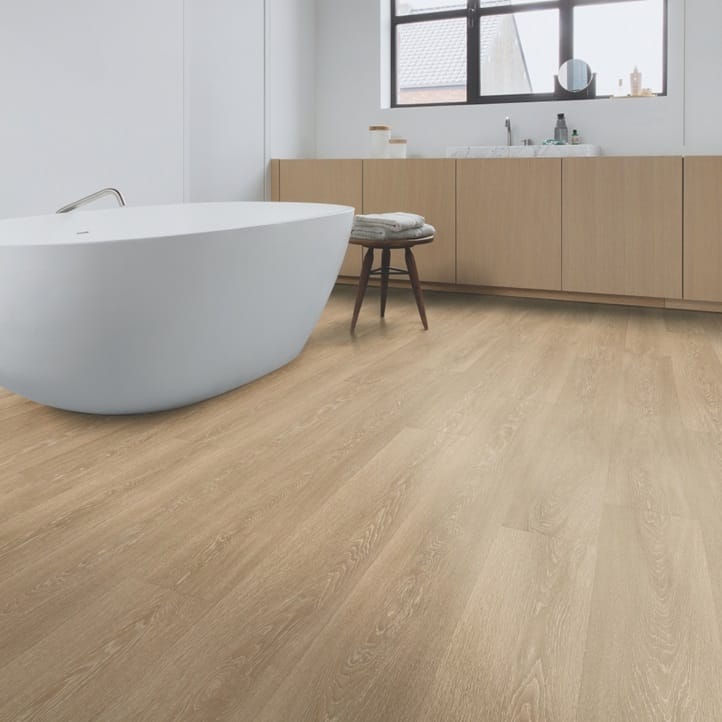 View of Valley Oak Light Brown MJ3555 laminate tile by Quick-Step