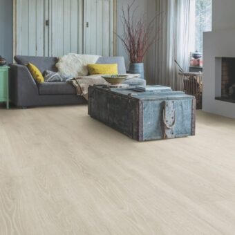 View of Woodland Oak Light Grey MJ3547 laminate tile by Quick-Step