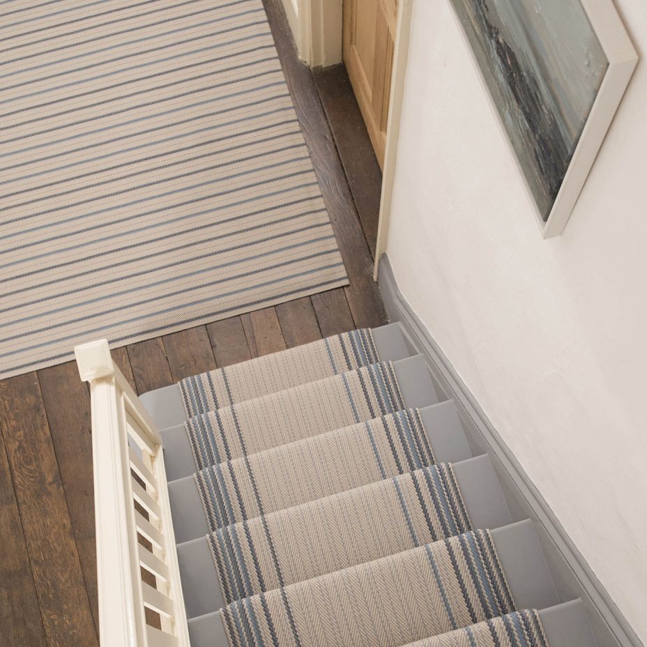 Fairfax Prussian stair runner by Roger Oates