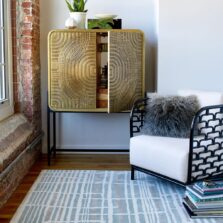 Tortoiseshell Stripe Jade 39808 rug by Florence Broadhurst