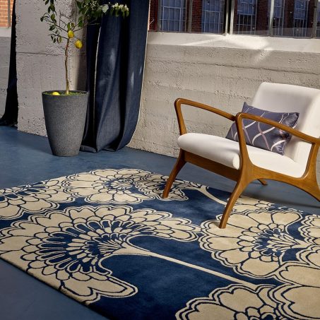 Japanese Floral Midnight 39708 rug by Florence Broadhurst
