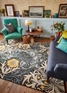 Seaweed Teal 127008 rug by Morris