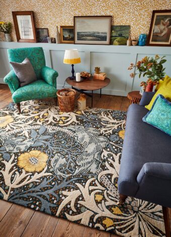 Seaweed Teal 127008 rug by Morris